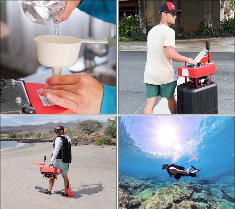 AQUAROBO Hookah Dive Aystem,Diving Scuba Tanks,Diving Tanks Portable Rechargeable Scuba Tankless Diving System