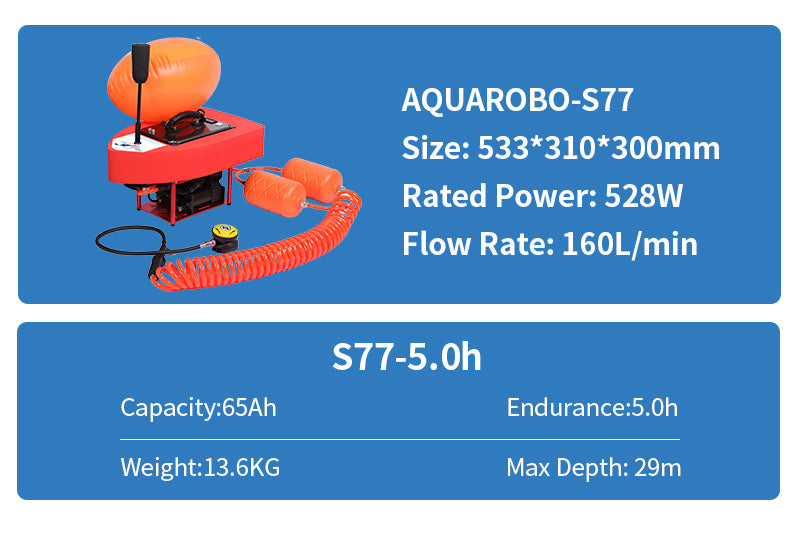 AQUAROBO 819 Dive Systems(S6/S7Plus/S9Pro/S77Ultra: 3h/4.5h/10h/5H/8H/3.5H/6H)