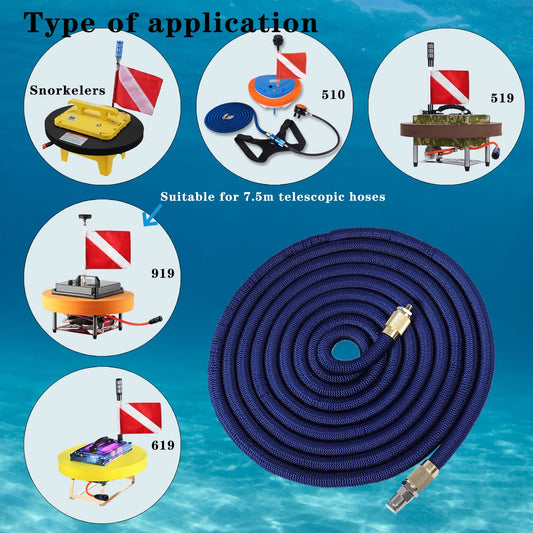 AQUAROBO Dive Systems Accessory 510/519/619/719/819/919 Submarine Diving Durable Longtime Use Second Stage Regulator Diving Hose Diving Equipment Telescopic Tube Swimming Oxygen Breathing Tube