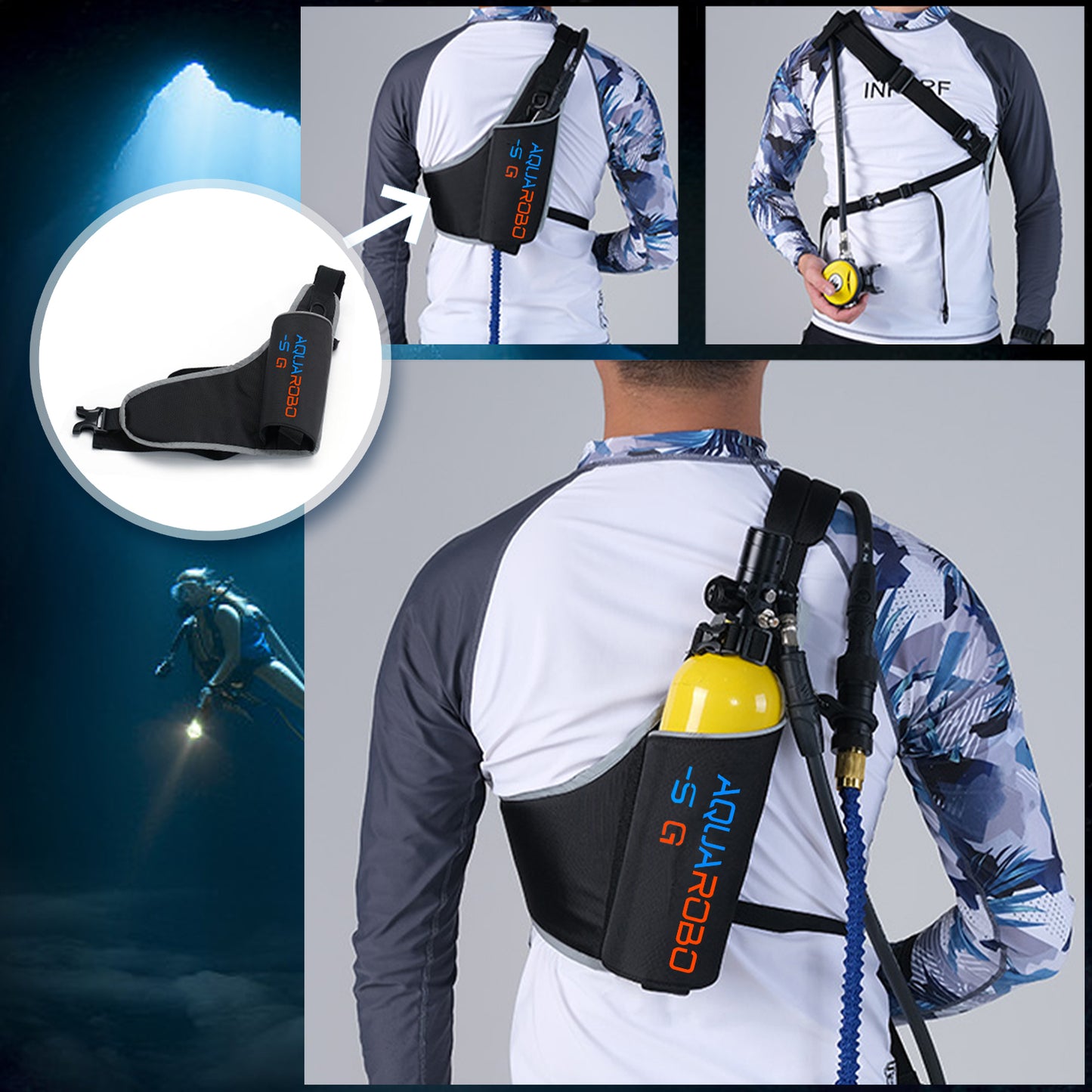 Aquarobo Dive Systems Accessory Dive straps,Straps-SG   Storage Bag Diving safety equipment straps