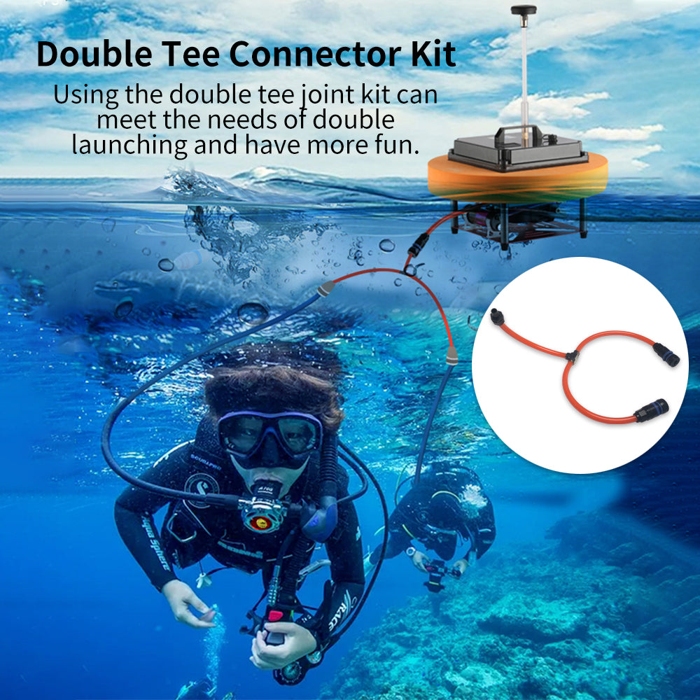 Aquarobo Dive Systems Accessory Upgrade Metal Tee Tube,Y-type separation tube, diving snorkel separation tube (double divers mode or single diver BCD mode)