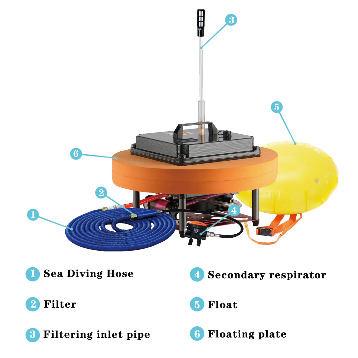 Aquarobo Dive Systems Accessory Scuba Air Filter Cotton Activated Carbon Security Float Universal Accessories