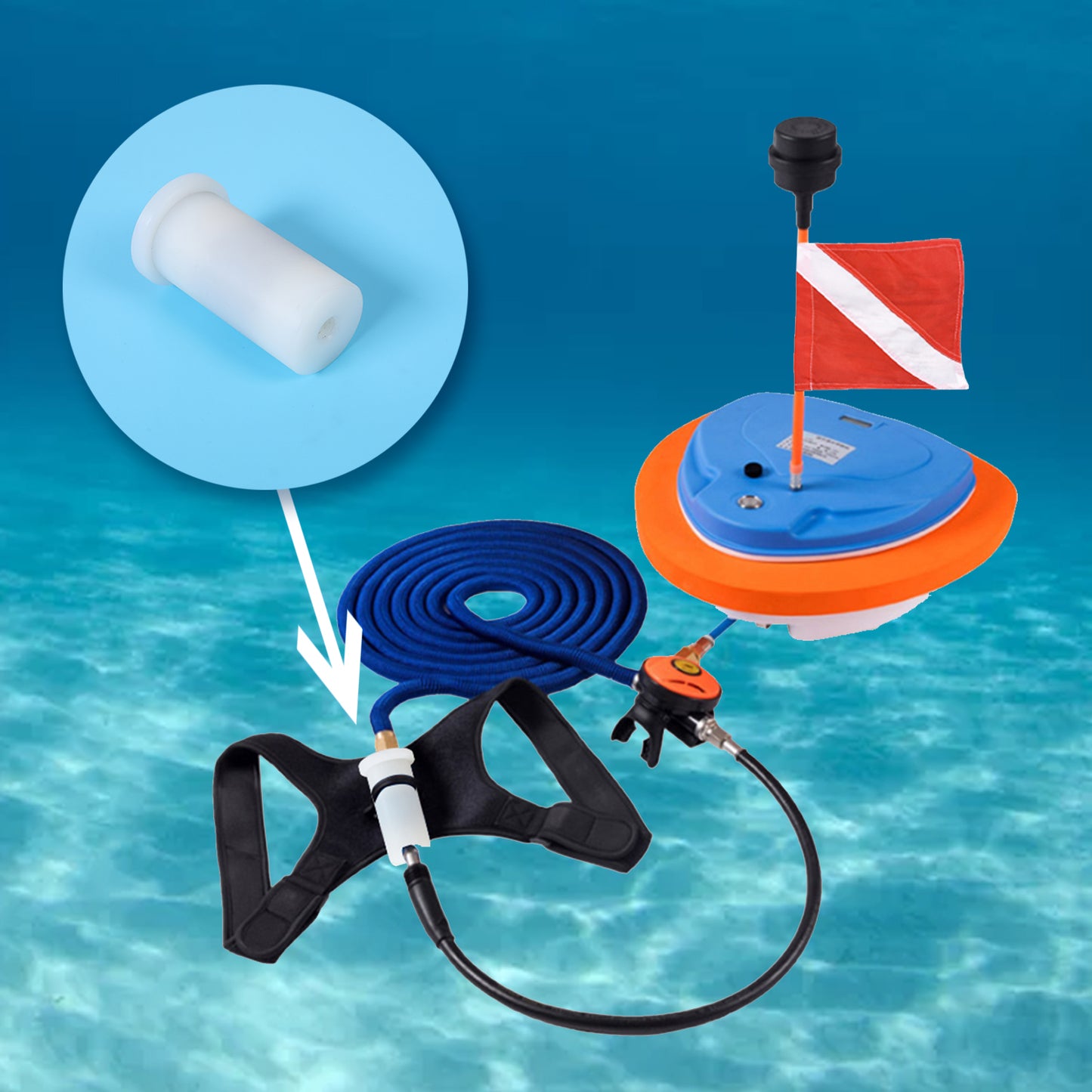 Aquarobo Dive Systems Accessory Scuba Air Filter Cotton Activated Carbon Security Float Universal Accessories